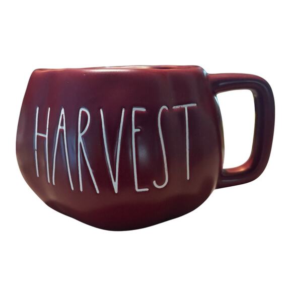 Rae Dunn Harvest Burgundy Pumpkin Mug EUC Fall Ceramic Pumpkin-Shaped Cup - Picture 1 of 8